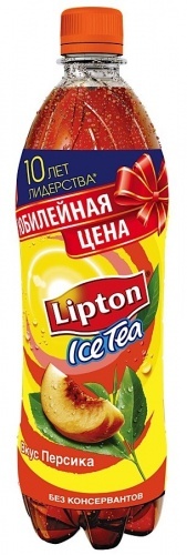 Холодный чай LIPTON Персик, 0,6л, в упаковке 12 шт.