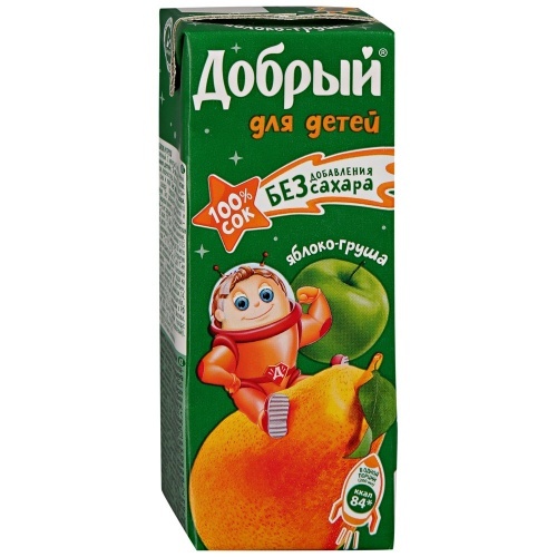 Сок Добрый Яблоко груша для детей с 5 месяцев 200мл упаковка 9шт
