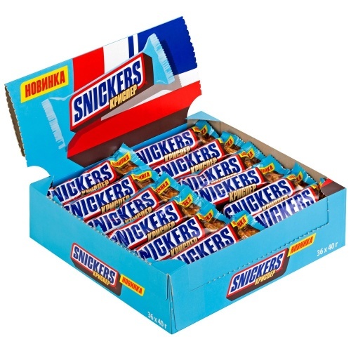Батончик шоколадный Snickers Криспер 40г упаковка 36шт