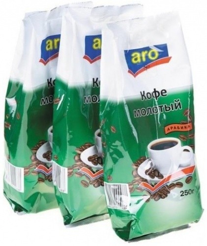 Кофе Aro молотый 250г упаковка 3шт