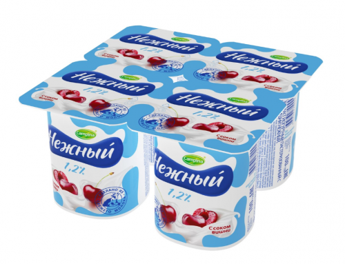 Йогуртный продукт Нежный с соком вишни, 1.2% 100г