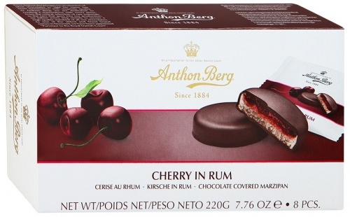Шоколадные конфеты с марципаном Anthon Berg Вишня и ром 220г