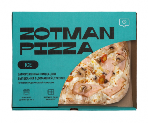 Пицца Zotman Ветчина и грибы замороженная, 420г
