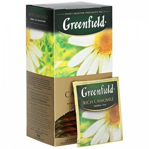 Напиток Greenfield Rich Camomile чайный со вкусом и ароматом яблока с корицей 25 пакетиков по 1.5 г