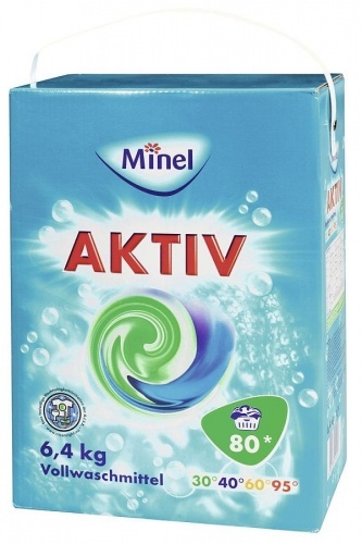 Стиральный порошок Minel Aktiv 80 стирок, 6,4 кг