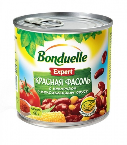 Красная фасоль Bonduelle с кукурузой в мексиканском соусе, 430г