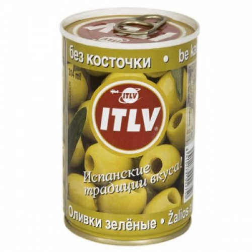Оливки ITLV зеленые без косточки 314мл