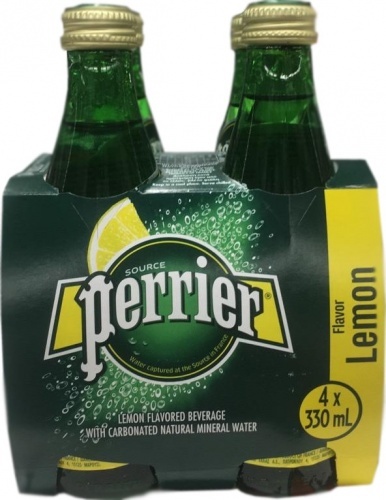 Минеральная вода Perrier Lemon 0,33л упаковка 4шт