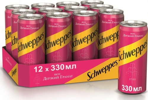 Напиток Газированный Schweppes гранат 330мл упаковка 12шт