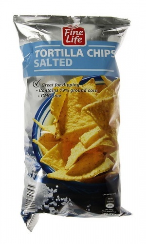 Чипсы Fine life Tortilla chips кукурузные соленые 200г