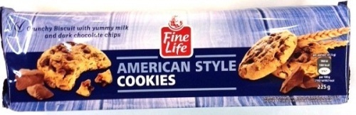 Печенье American style Cookies хрустящее с кусочками шоколада 225г