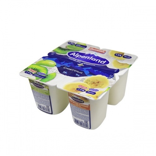 Йогуртный продукт Ehrmann Alpenland киви крыжовник банан 7,5%, 4х95г