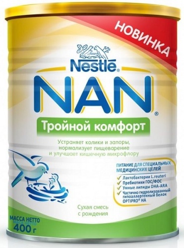 Смесь Nestle Nan 1 Тройной комфорт сухая молочная от 0 до 6 месяцев 400г