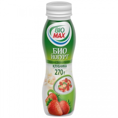 Биойогурт BioMax питьевой Клубника 2,7%, 270 гр