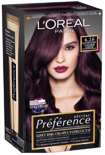 Краска для волос L'Oreal Recital Preference Благородный сливовый оттенок 4.26, 174 мл