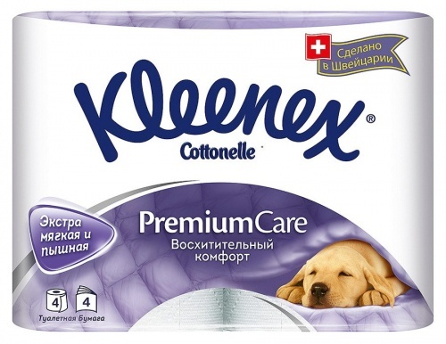Туалетная бумага Kleenex Premium Comfort, 4 слоя, 4 рулона