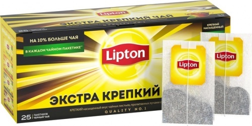 Чай Lipton экстра крепкий черный 25х2,2г