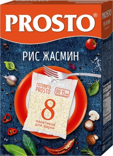 Рис Prosto длиннозерный жасмин в пакетиках 8х62,5г