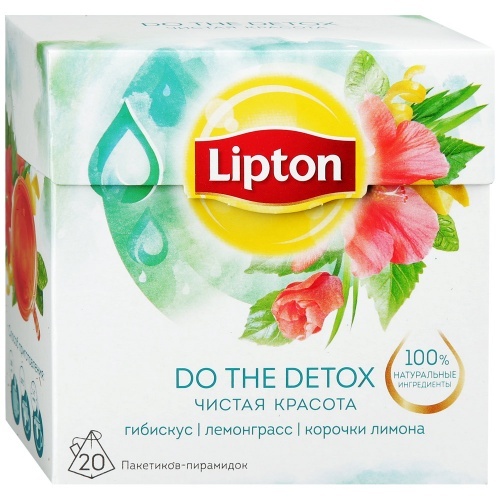 Напиток Lipton Do the Detox травяной с гибискусом и корочками лимона 20 пирамидок по 1.6 г