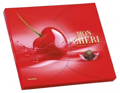 Набор конфет Ferrero Mon Cheri из темного шоколада с цельной вишней и ликером 262,5г