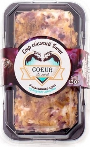 Сыр Coeur du nord Бюш в лепестках лука 45% 130г