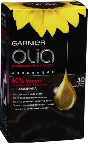 Крем-краска для волос Garnier Olia 3.0 Темно-каштановый 245г