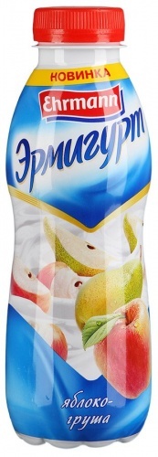 Напиток йогуртный Ehrmann Эрмигурт яблоко-груша 1,2%, 420г