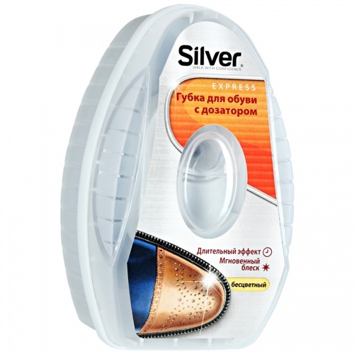 Губка-блеск Silver для обуви бесцветная с дозатором