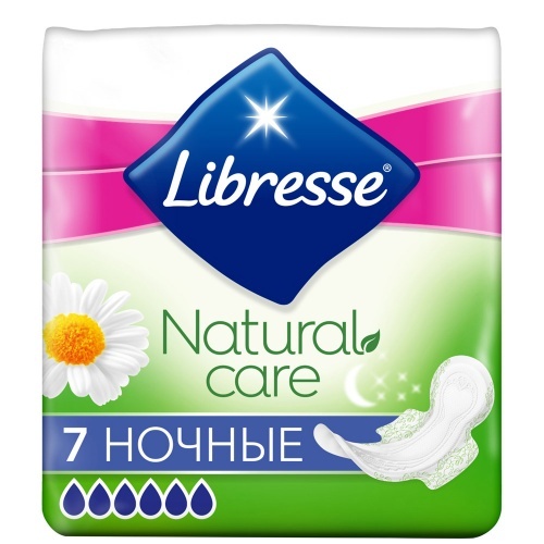Прокладки гигиенические Libresse Natural Care Maxi Ночные 7 шт.