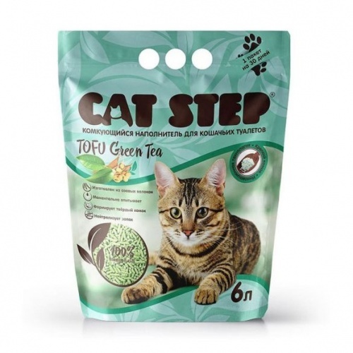 Наполнитель Cat step Tofu Green tea для кошачьего туалета 2660г