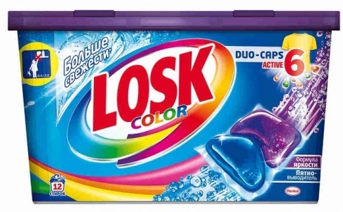 Капсулы для стирки Losk Duo Caps Color12шт