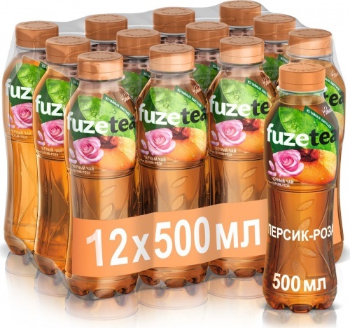Чай холодный Fuze персик-роза 0,5л упаковка 12шт