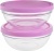 Набор салатников Pasabahce "Chef's", с крышками, диаметр 17,2 см, 2 шт, цвет розовый, прозрачный