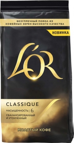 Кофе натуральный жареный молотый L'Or Classique 230г
