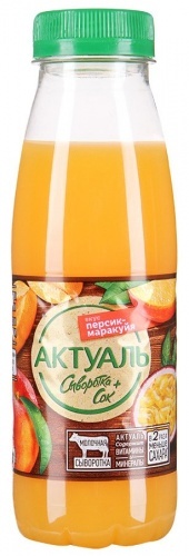 Сывороточный напиток Актуаль персик-маракуйя 0,1%, 310 гр