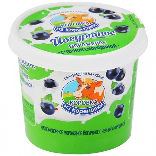 Мороженое Коровка из Кореновки йогуртное с черной смородиной 80г