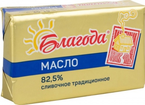 Масло Благода традиционное сливочное 82,5%, 180г