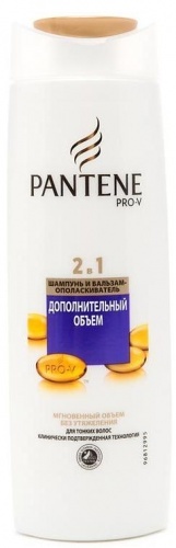Шампунь и бальзам-ополаскиватель Pantene Pro-V 2 в 1 «Дополнительный объем» для тонких волос, 400 мл