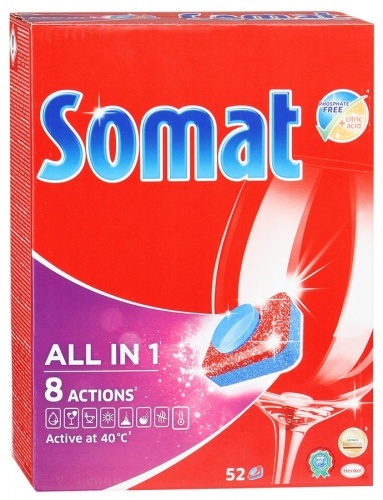 Таблетки Somat All in 1 Classic для посудомоечной машины, 52 шт