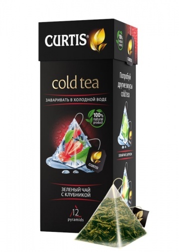 Чай Curtis Cold Tea зеленый крупнолистовой с клубникой 12 пирамидок по 1.7 г