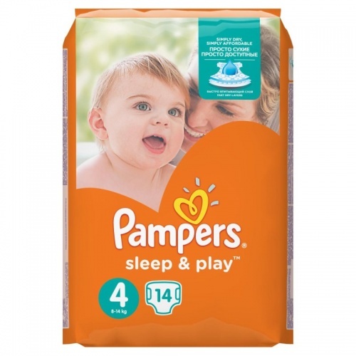 Подгузники Pampers Sleep&Play 4, 8-14 кг, 68 шт.