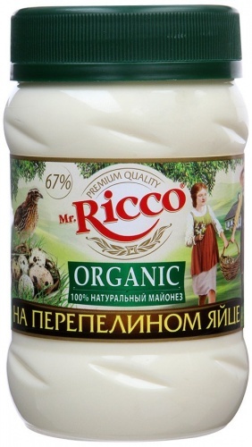 Майонез Mr.Ricco Organic на перепелином яйце, 450мл