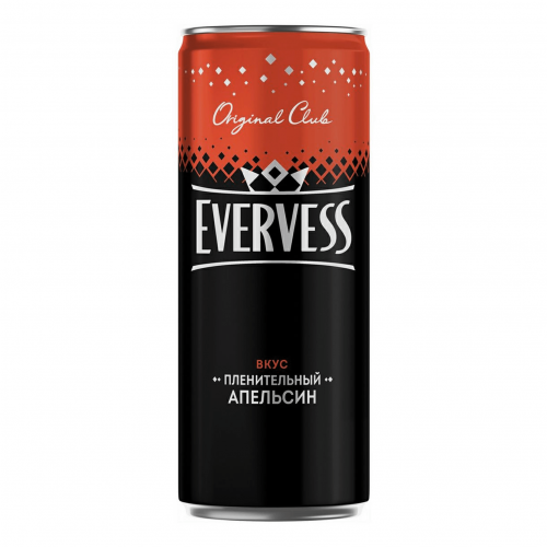 Газированный напиток Evervess Пленительный апельсин сильногазированный 0,33 л