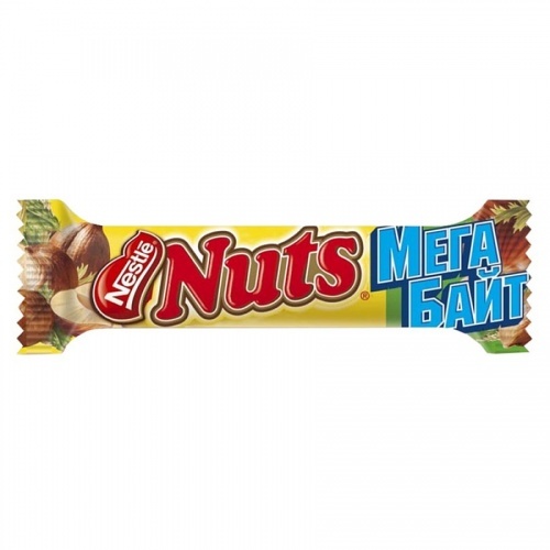 Батончик Nuts мегабайт шоколадный, 66г, в упаковке 24шт