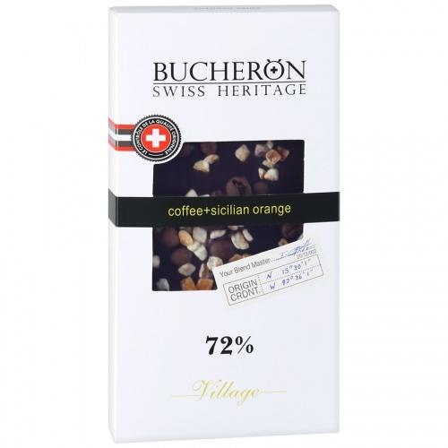 Шоколад Bucheron с зернами кофе и апельсином 72%, 100г