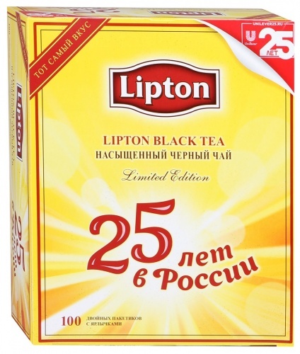 Чай черный Lipton Юбилейный 25 лет 100 пакетиков