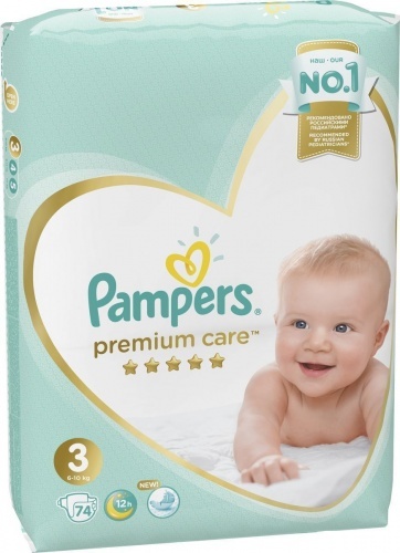 Подгузники Pampers Premium Care 3, 6-10 кг, 74 шт.