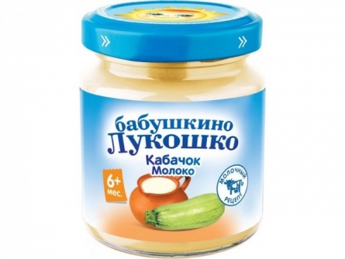 Пюре кабачки с молоком Бабушкино Лукошко 100г упаковка 6шт