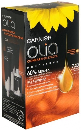 Краска для волос Garnier Olia 7.40 Искрящийся медный 245г