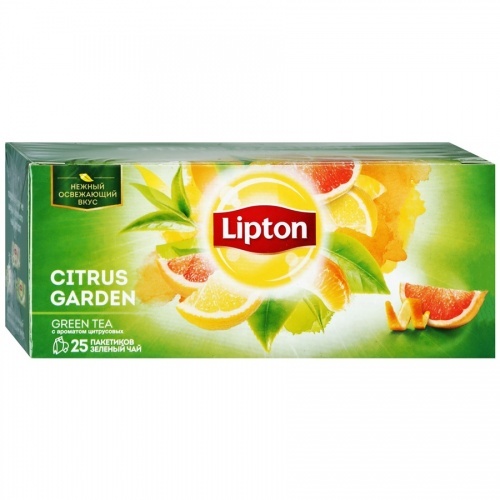 Чай Lipton Green Citrus Garden зеленый с ароматом цитрусовых 25х1,4г
